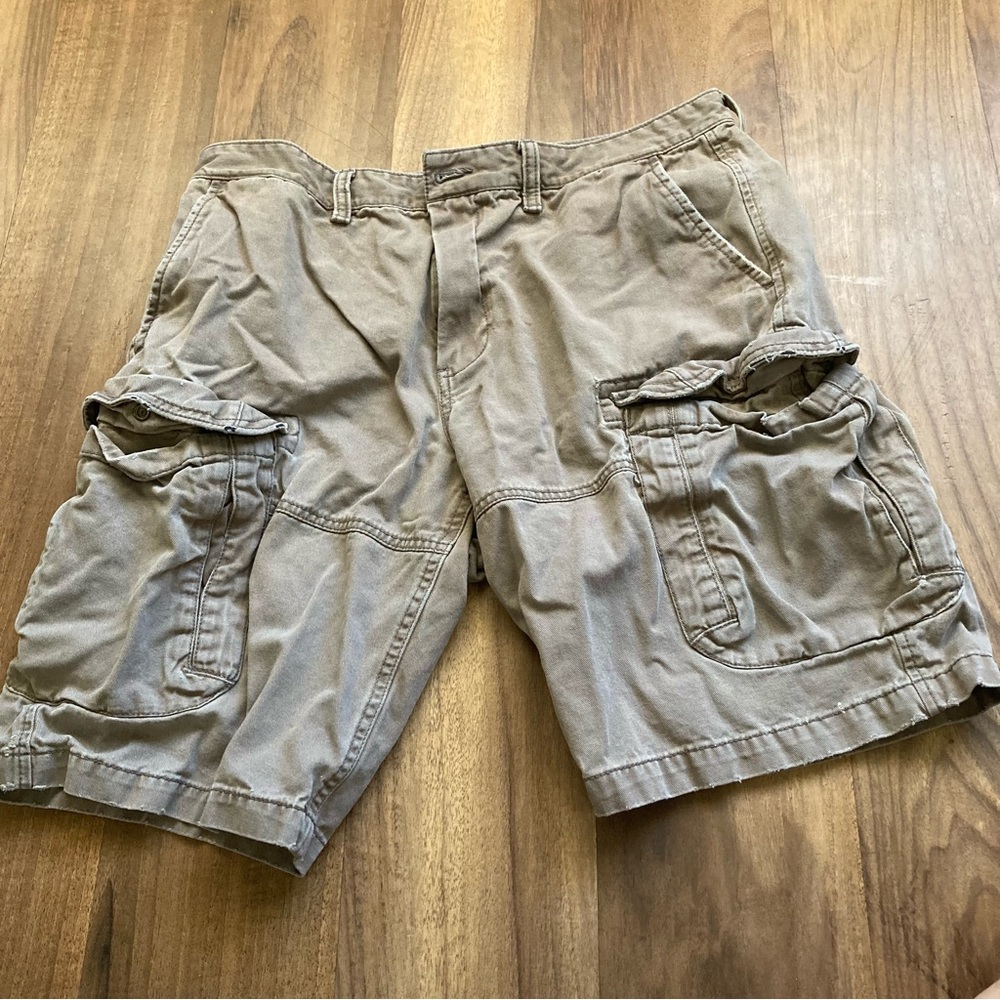Y2K Armani Exchange Olive Green Cargo Shorts W33 Grunge